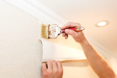 Pose de papier peint au Meillard — revêtements muraux et toiles de verre